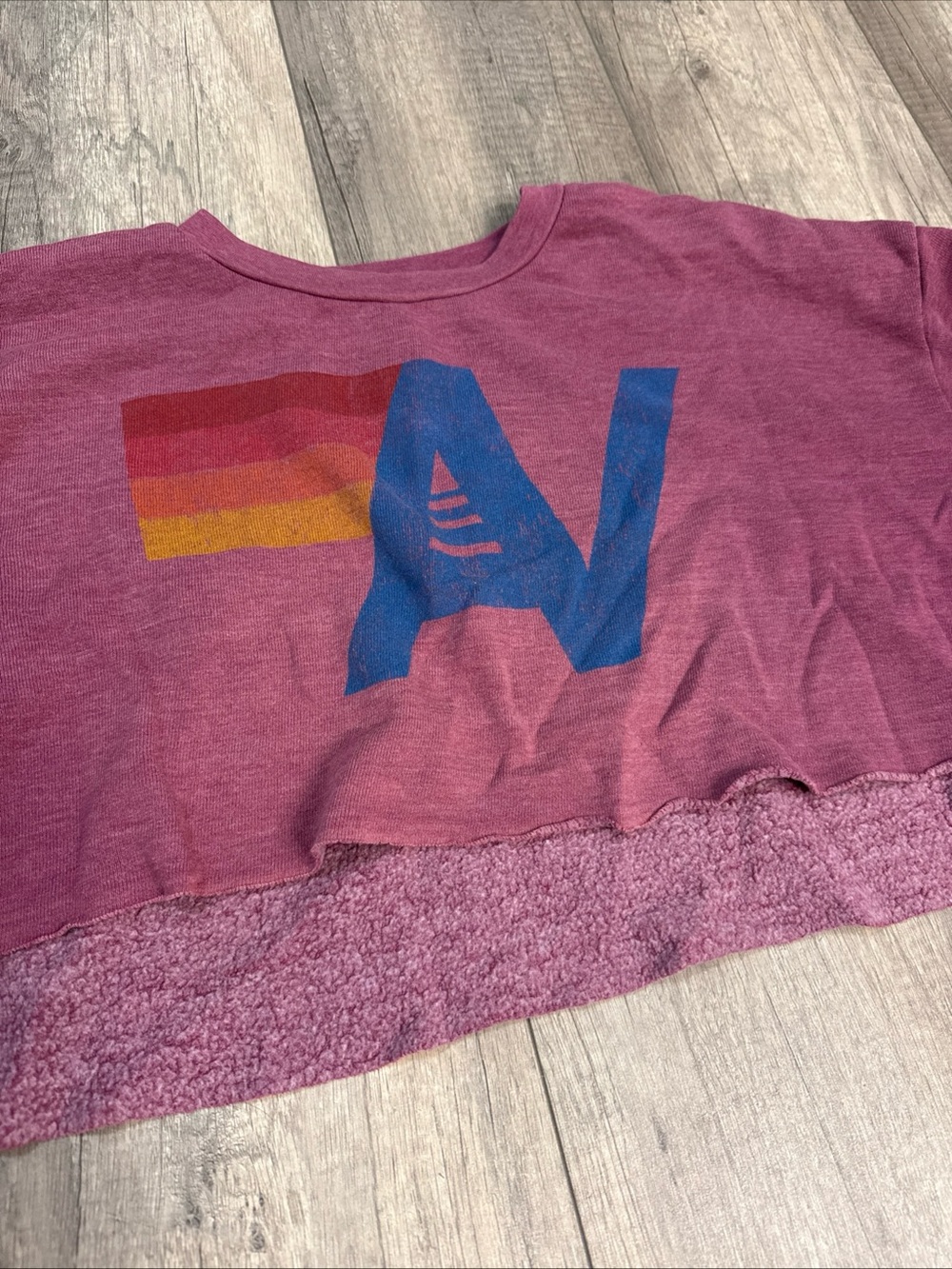 Aviator Nation Pink Cropped Sweatshirt - Picture 2 of 5